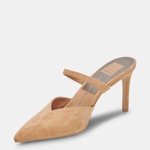 Dolce Vita Beige Suede Pointed Mule Heels
